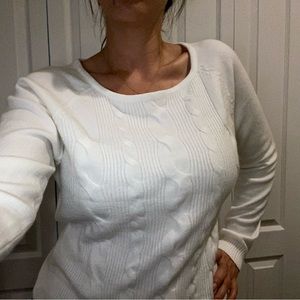 White super soft embroidered sweater